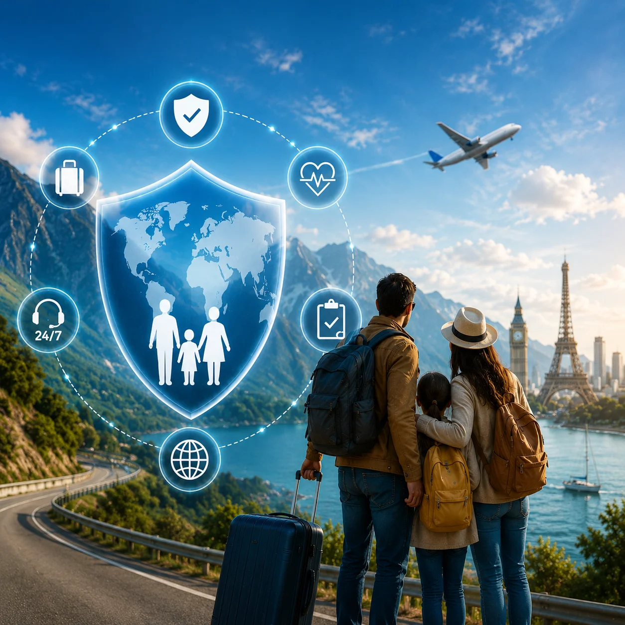 Couple travelling internationally